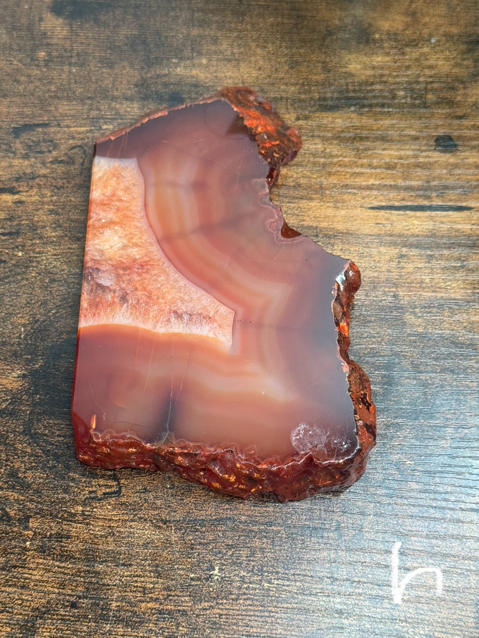 Quartz & Agate carnelian slice