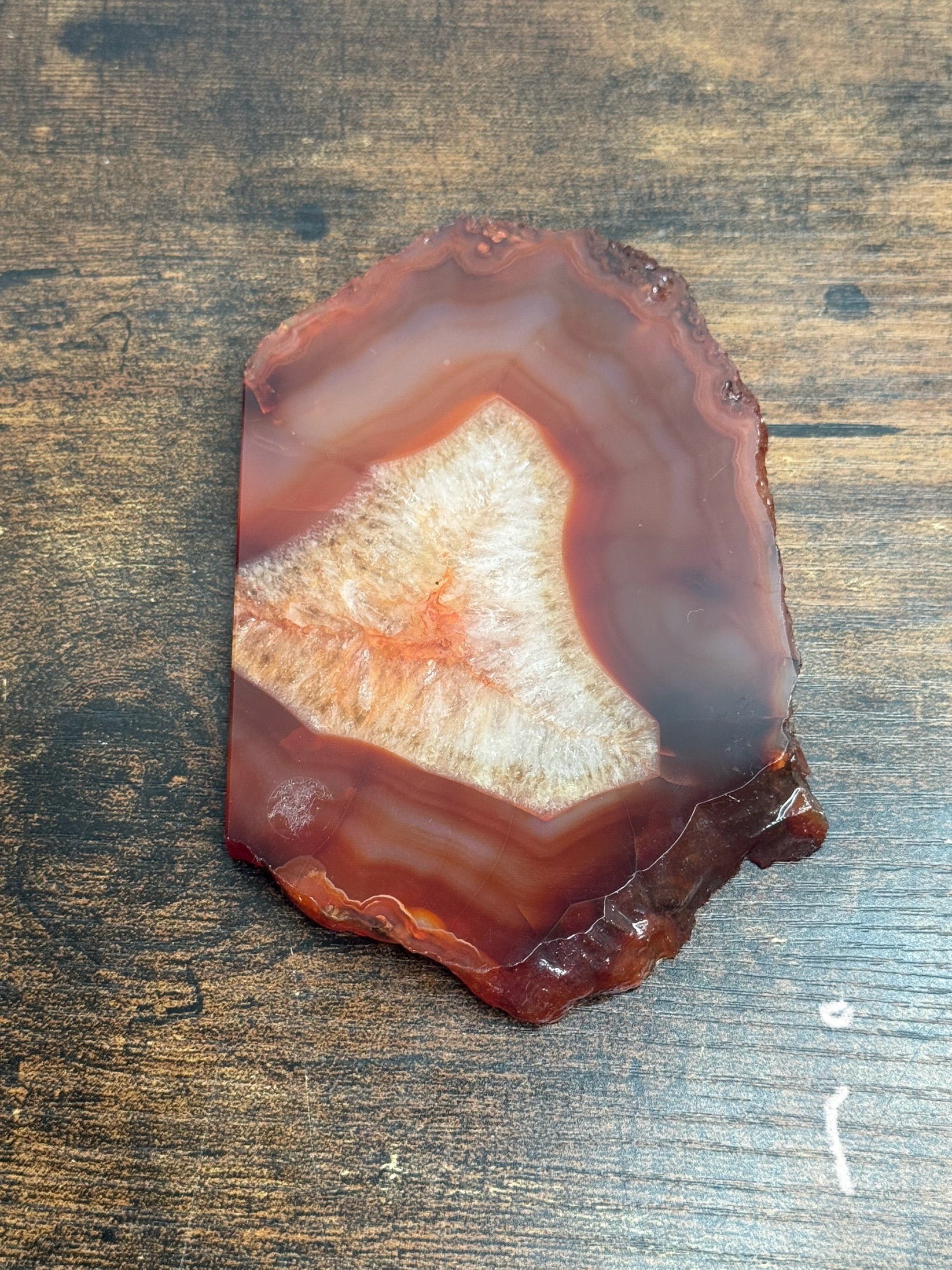 Quartz & Agate carnelian slice