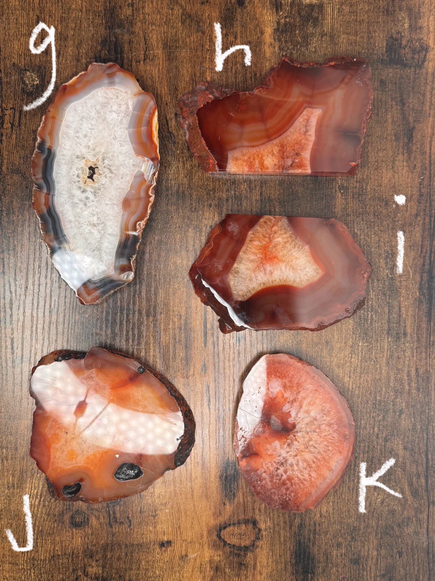 Quartz & Agate carnelian slice