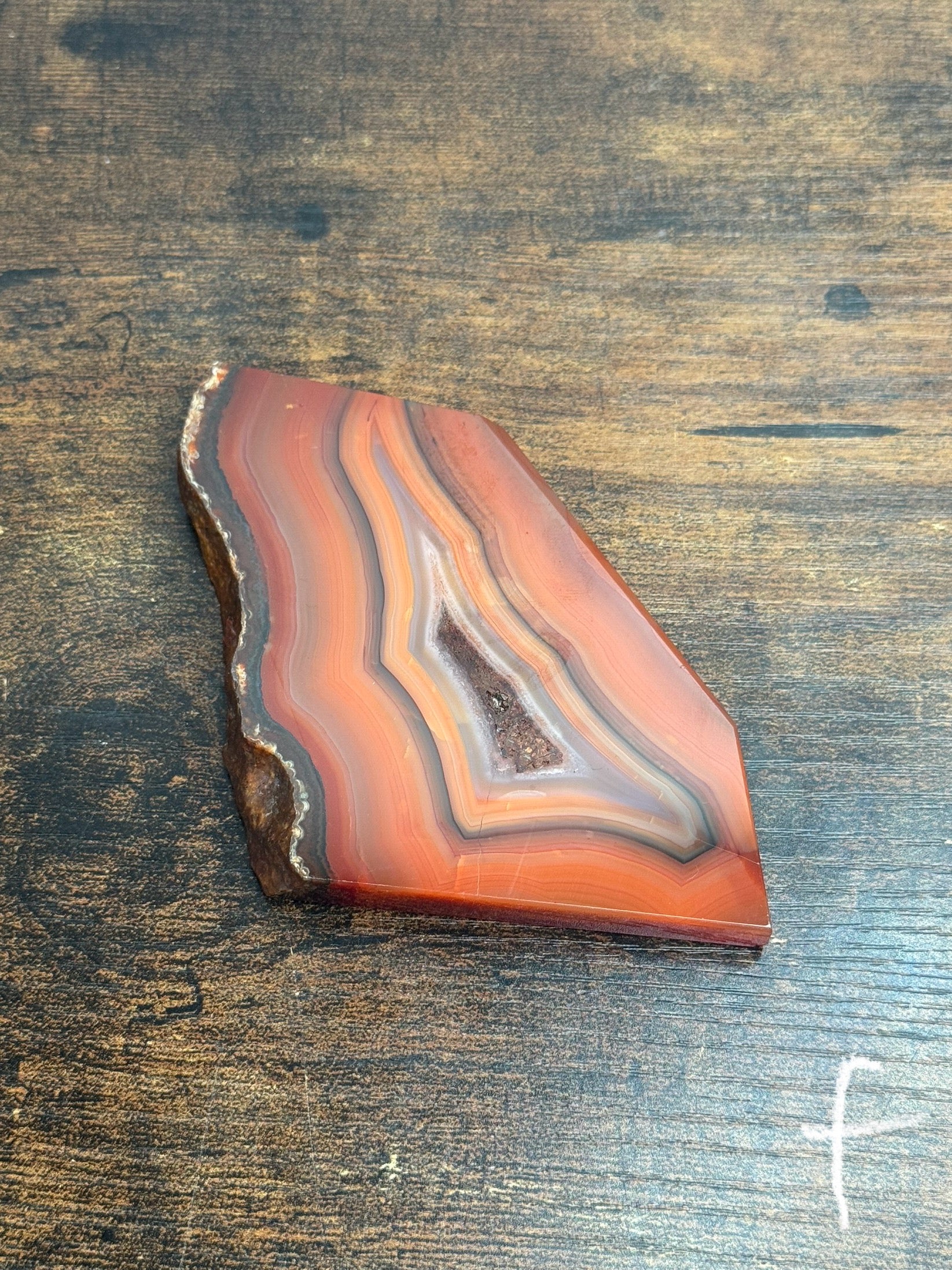 Quartz & Agate carnelian slice