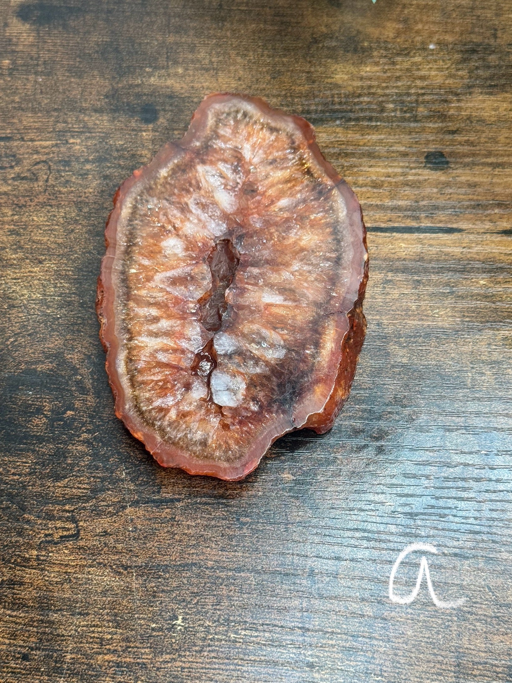 Quartz & Agate carnelian slice