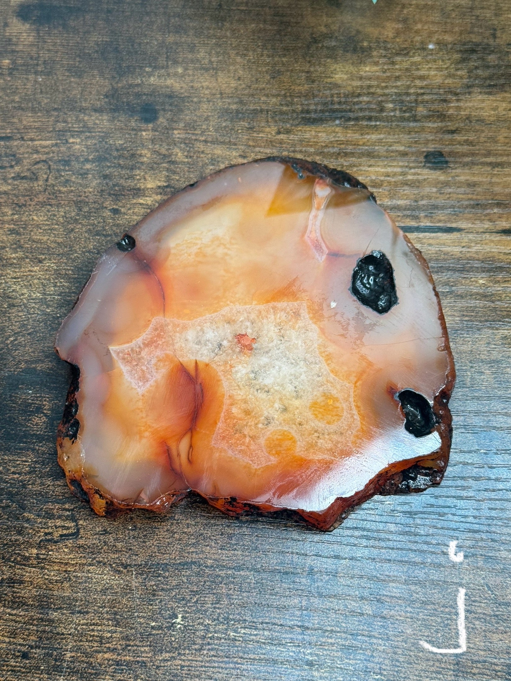 Quartz & Agate carnelian slice