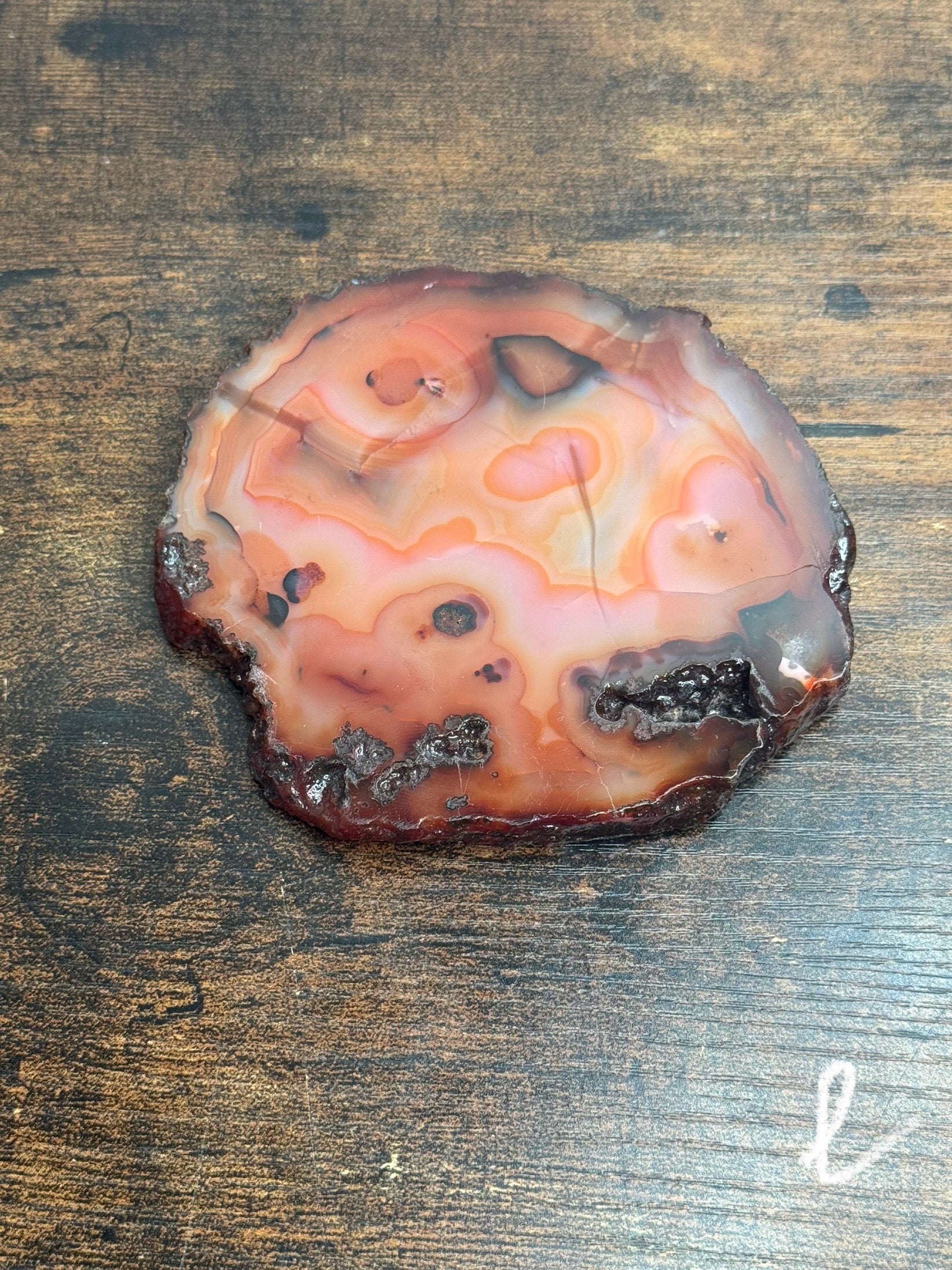 Quartz & Agate carnelian slice