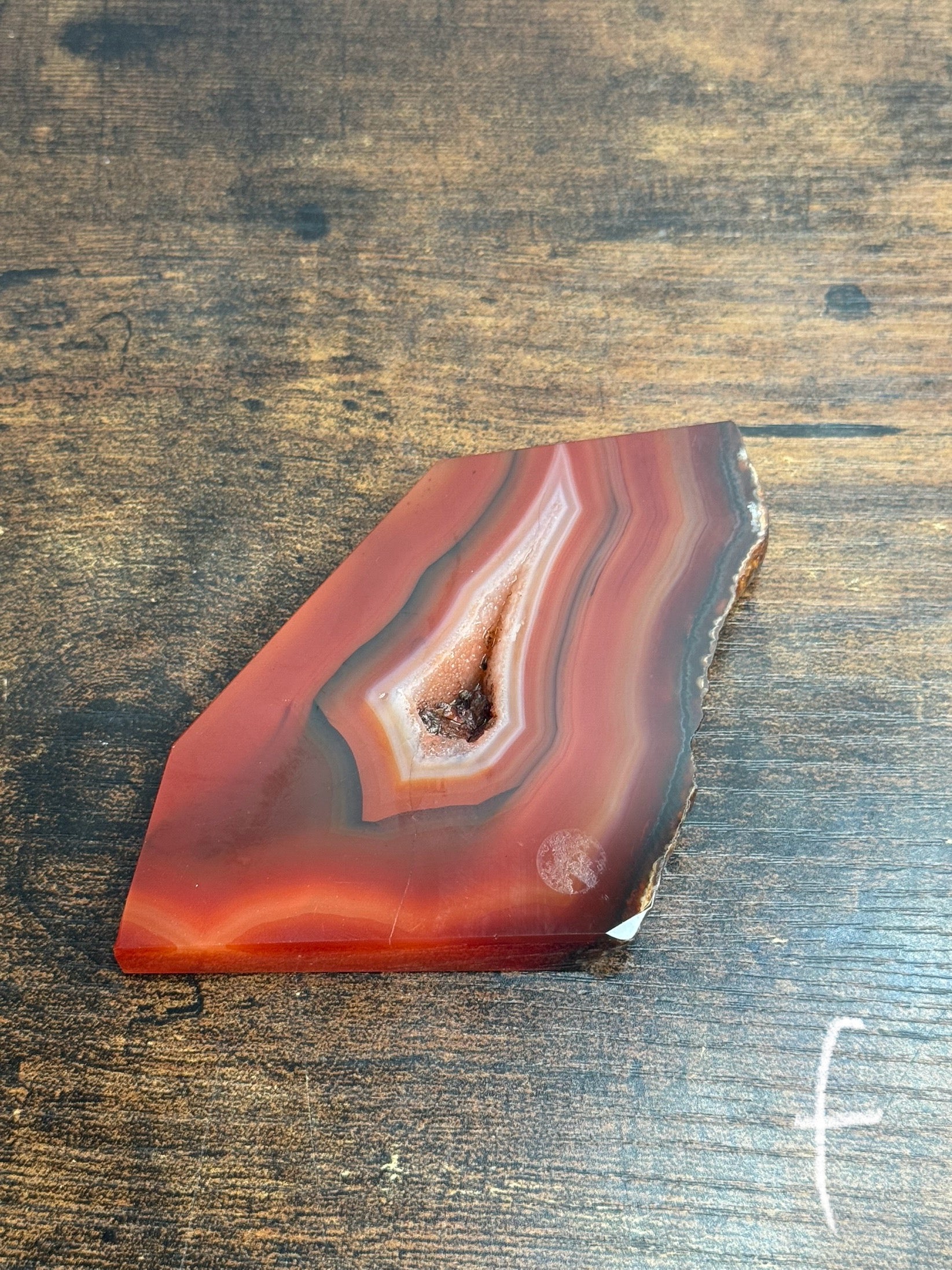 Quartz & Agate carnelian slice