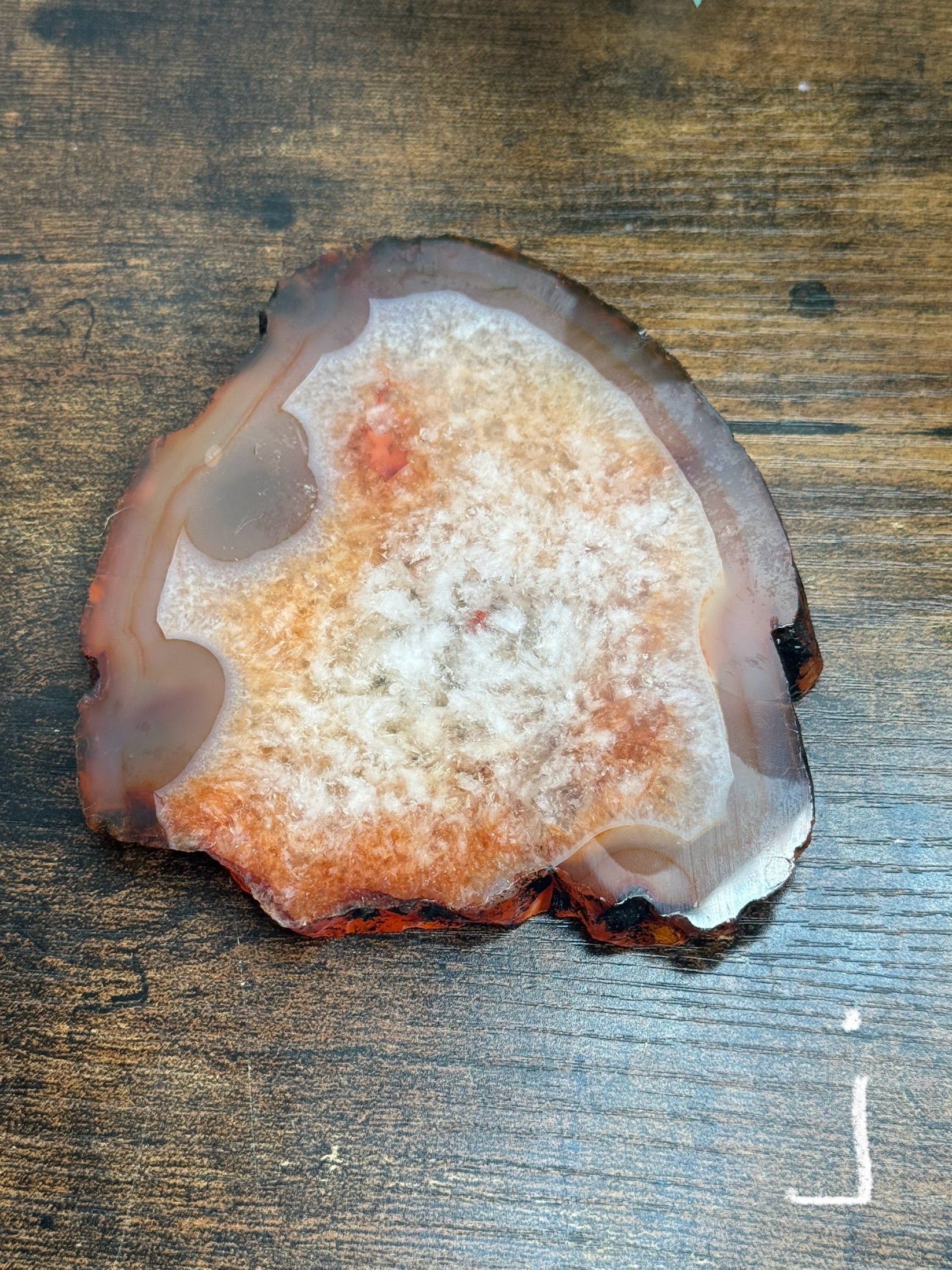 Quartz & Agate carnelian slice