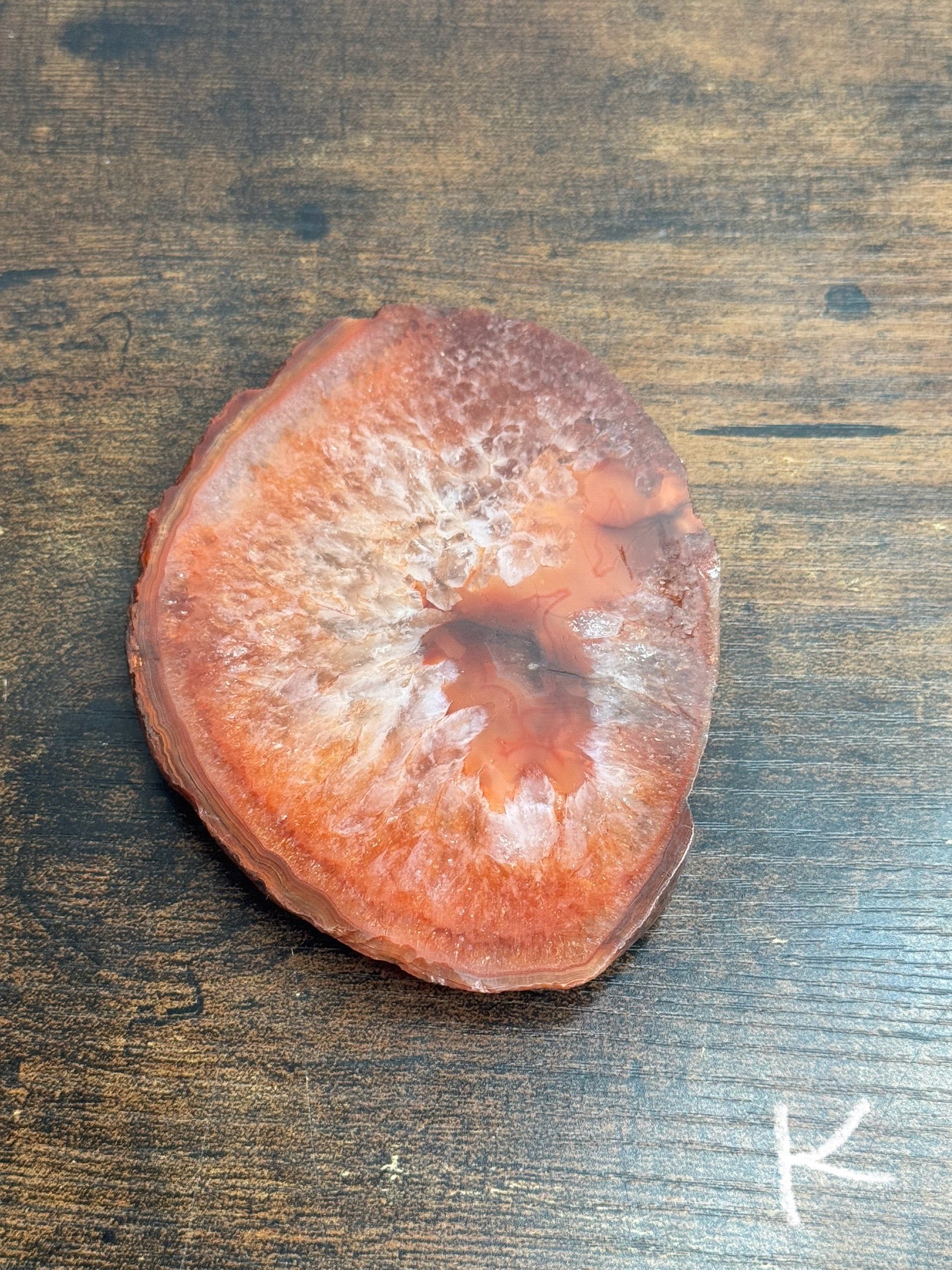 Quartz & Agate carnelian slice